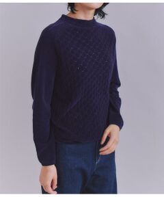 SIPULI / シプリ ニット・セーター | Creamy Cotton 木の葉柄ボトルネックニット