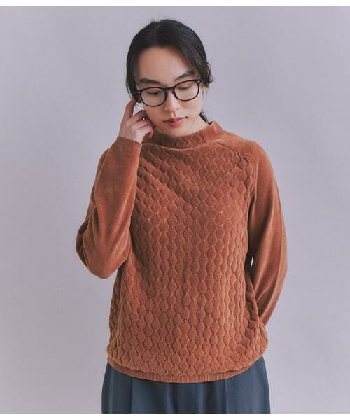 SIPULI / シプリ ニット・セーター | Creamy Cotton 木の葉柄ボトルネックニット | 詳細1