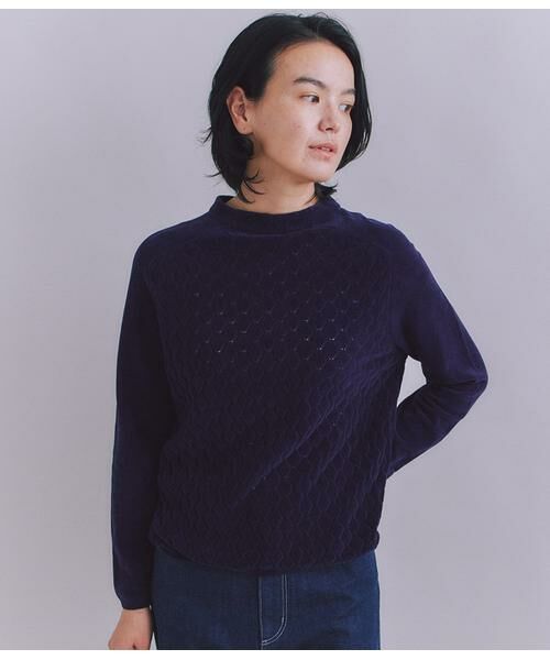 SIPULI / シプリ ニット・セーター | Creamy Cotton 木の葉柄ボトルネックニット | 詳細11