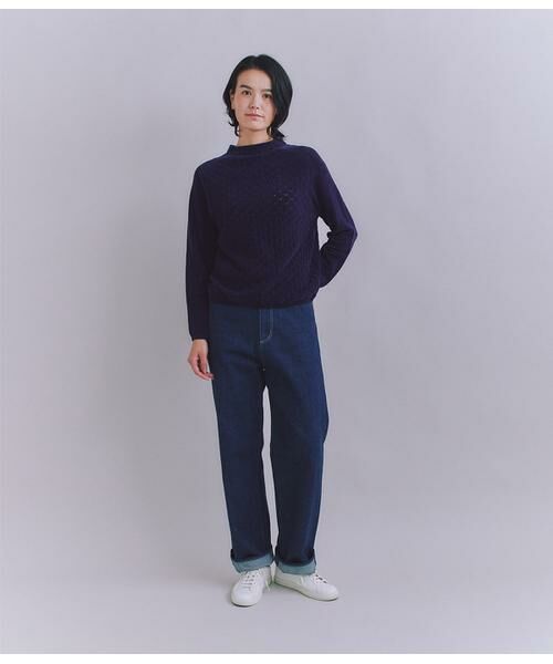 SIPULI / シプリ ニット・セーター | Creamy Cotton 木の葉柄ボトルネックニット | 詳細12