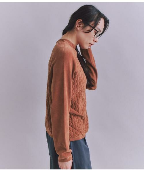 SIPULI / シプリ ニット・セーター | Creamy Cotton 木の葉柄ボトルネックニット | 詳細2