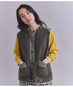 SIPULI / シプリ ベスト | Eco Fur 切り替えボアベスト