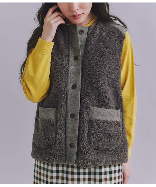 SIPULI / シプリ ベスト | Eco Fur 切り替えボアベスト | 詳細9