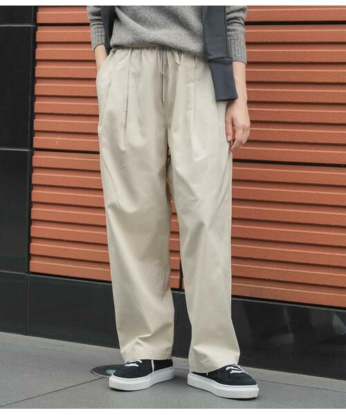 SIPULI / シプリ チノ・ワークパンツ | Heavyweight Cotton Twill ギャザードロストパンツ | 詳細1