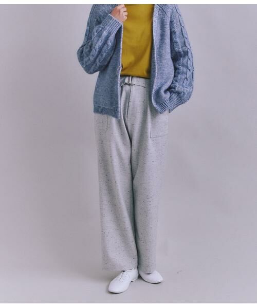 SIPULI/シプリ Nep Tweed ベルトベイカーパンツ ライトグレー 1