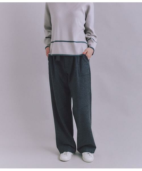 SIPULI / シプリ チノ・ワークパンツ | Nep Tweed ベルトベイカーパンツ(ダークグレー)