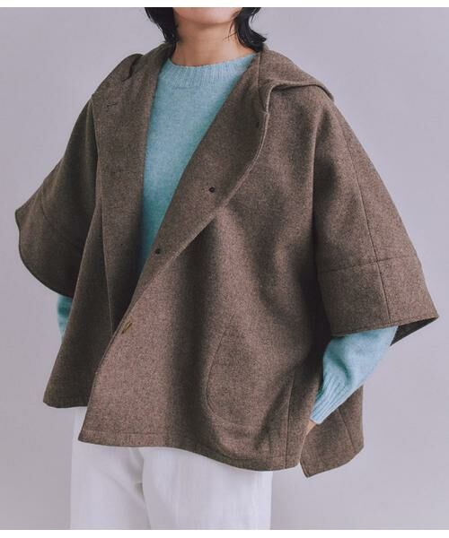 SIPULI / シプリ その他アウター | High Count Melton フードポンチョコート | 詳細1
