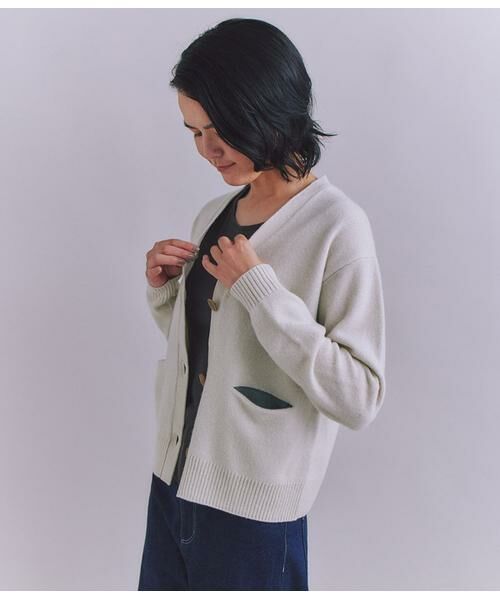 SIPULI/シプリ Colorful Melange 配色ポケットニットカーディガン グレージュ 3 SIPULI/シプリ Colorful Melange 配色ポケットニットカーディガン グレージュ 3