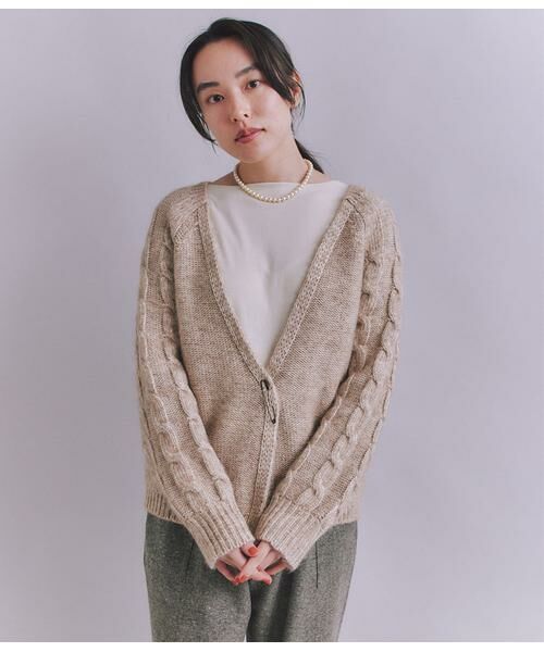 SIPULI / シプリ カーディガン・ボレロ | Cotton Alpaca ケーブルラグランニットカーディガン | 詳細13
