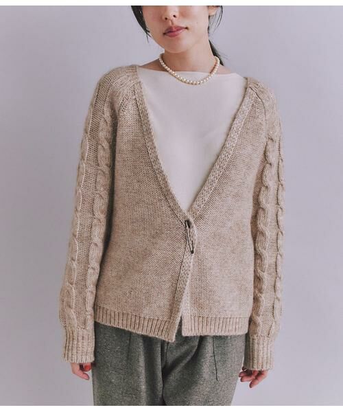 SIPULI / シプリ カーディガン・ボレロ | Cotton Alpaca ケーブルラグランニットカーディガン | 詳細8