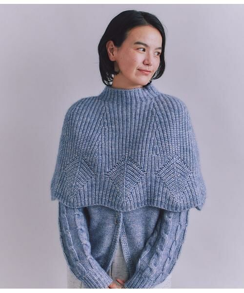 SIPULI / シプリ ニット・セーター | Cotton Alpaca 木の葉柄ニットケープ | 詳細1