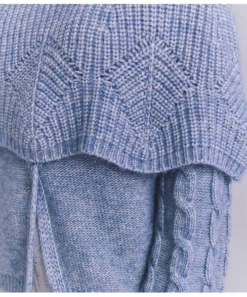 SIPULI / シプリ ニット・セーター | Cotton Alpaca 木の葉柄ニットケープ | 詳細4