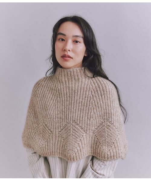 SIPULI / シプリ ニット・セーター | Cotton Alpaca 木の葉柄ニットケープ | 詳細6