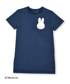 【miffyコラボアイテム】ミッフィーパッチ刺しゅうポケットバックプリント半袖Tシャツワンピース (80〜130cm)