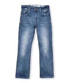 DENIMBAR ストレッチ デニム ダメージ加工 ストレート パンツ (80~150cm)