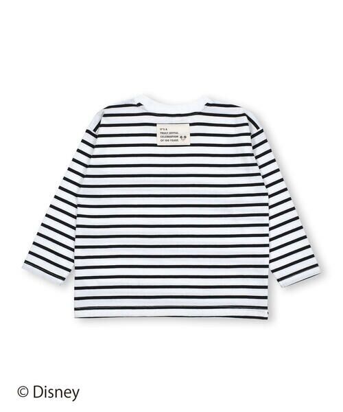 SLAP SLIP / スラップ スリップ Tシャツ | 【 Disney 】 ミッキーマウス / ミニーマウス / フェイス ワッペン 付 ボーダー 柄 Tシャツ / ディズニー (80~130cm) | 詳細4