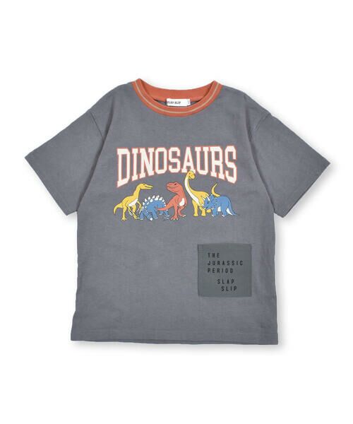 SLAP SLIP / スラップ スリップ Tシャツ | 【お揃い】恐竜プリントカレッジラインTシャツ(80~130cm) | 詳細15