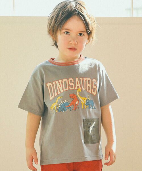 SLAP SLIP / スラップ スリップ Tシャツ | 【お揃い】恐竜プリントカレッジラインTシャツ(80~130cm) | 詳細13
