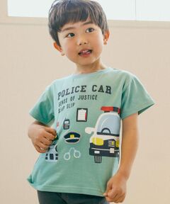 【防汚加工】はたらくくるまプリント半袖Tシャツ(80~130cm)