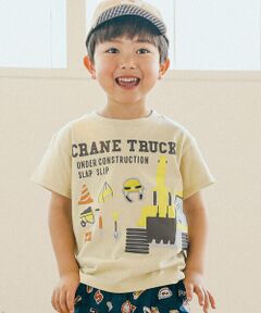 【防汚加工】はたらくくるまプリント半袖Tシャツ(80~130cm)