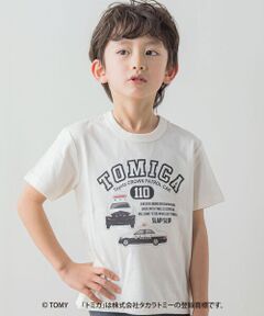 【トミカ×SLAPSLIPコラボアイテム】はたらくくるまワッペン風前面プリント半袖Tシャツ(80~120cm)