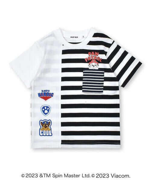 SLAP SLIP / スラップ スリップ Tシャツ | 【PAW PATROL(パウ・パトロール)×SLAP SLIP】ボーダー切替ポケット付きワッペン半袖Tシャツ(80~120cm) | 詳細6