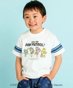 【PAW PATROL(パウ・パトロール)×SLAP SLIP】袖ボーダーラインロゴプリント半袖Tシャツ(80~120cm)