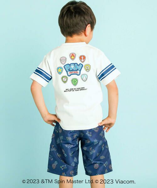 SLAP SLIP / スラップ スリップ Tシャツ | 【PAW PATROL(パウ・パトロール)×SLAP SLIP】袖ボーダーラインロゴプリント半袖Tシャツ(80~120cm) | 詳細3