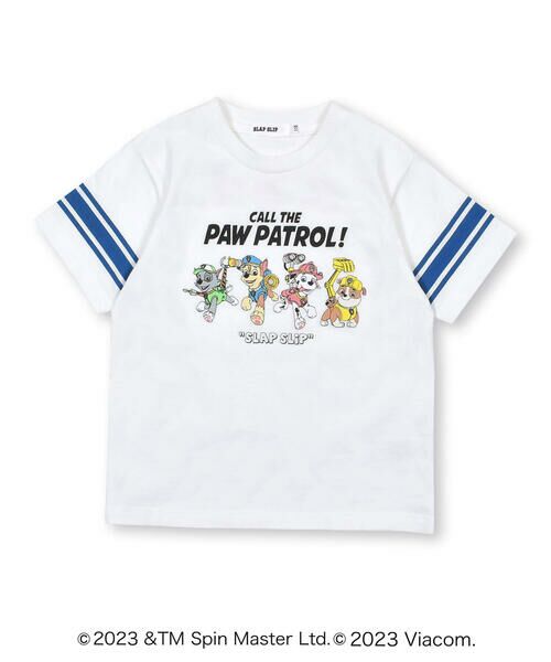 SLAP SLIP / スラップ スリップ Tシャツ | 【PAW PATROL(パウ・パトロール)×SLAP SLIP】袖ボーダーラインロゴプリント半袖Tシャツ(80~120cm) | 詳細4