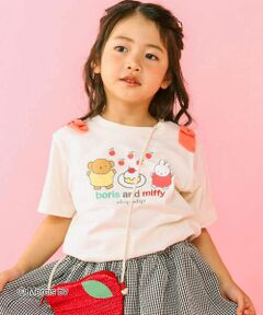 【miffyコラボアイテム】ミッフィーとおともだち前面プリント肩リボン付半袖Tシャツ (80〜130cm)