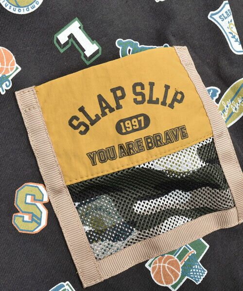 SLAP SLIP / スラップ スリップ Tシャツ | スポーツワッペン総柄プリント半袖Tシャツ(90~130cm) | 詳細15