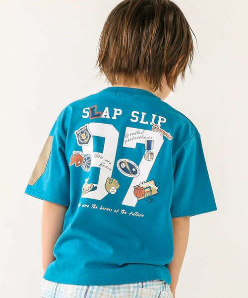 SLAP SLIP / スラップ スリップ Tシャツ | カレッジロゴ風プリント袖ポケット付半袖Tシャツ(90~130cm) | 詳細13