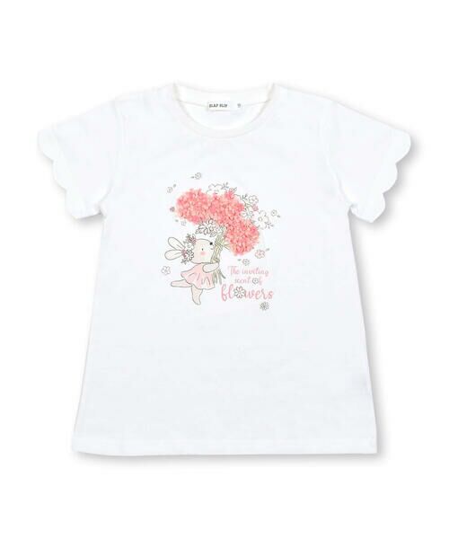 SLAP SLIP / スラップ スリップ Tシャツ | アニマルウサギ袖スカラップお花シフォン半袖Tシャツ(80~130cm) | 詳細4