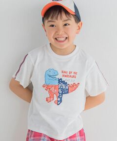 バンダナプリント恐竜パッチ半袖Tシャツ(80~130cm)