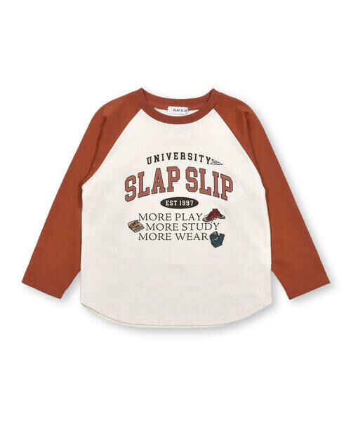 SLAP SLIP / スラップ スリップ Tシャツ | フロッキープリントカレッジロゴラグラン長袖Tシャツ(80~130cm) | 詳細16