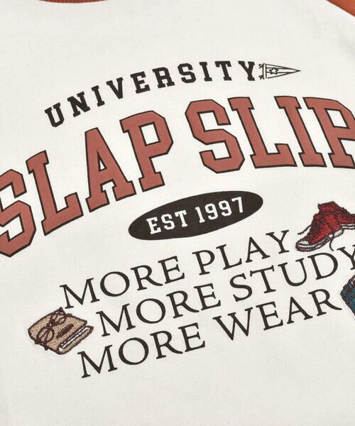 SLAP SLIP / スラップ スリップ Tシャツ | フロッキープリントカレッジロゴラグラン長袖Tシャツ(80~130cm) | 詳細19