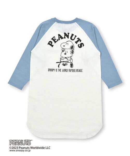 SLAP SLIP / スラップ スリップ ミニ丈・ひざ丈ワンピース | 【PEANUTS×SLAP SLIP】スヌーピー相良刺しゅうワッペンバックプリントラグランワンピース (80〜130cm) | 詳細14