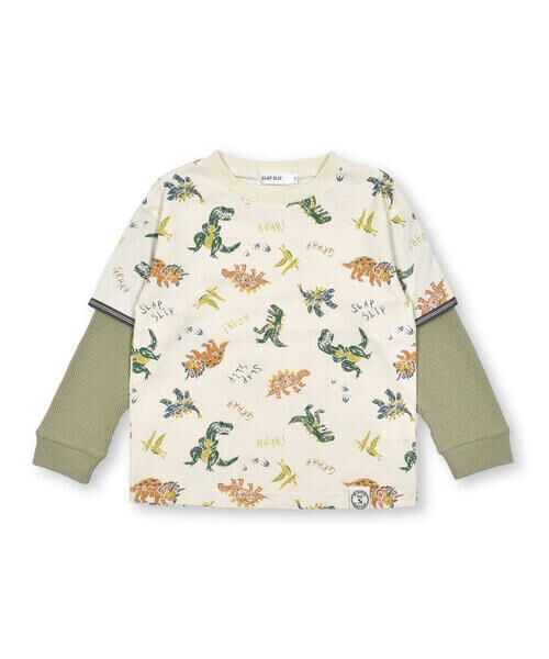 SLAP SLIP / スラップ スリップ Tシャツ | 恐竜柄重ね着風長袖Tシャツ(80~130cm) | 詳細2