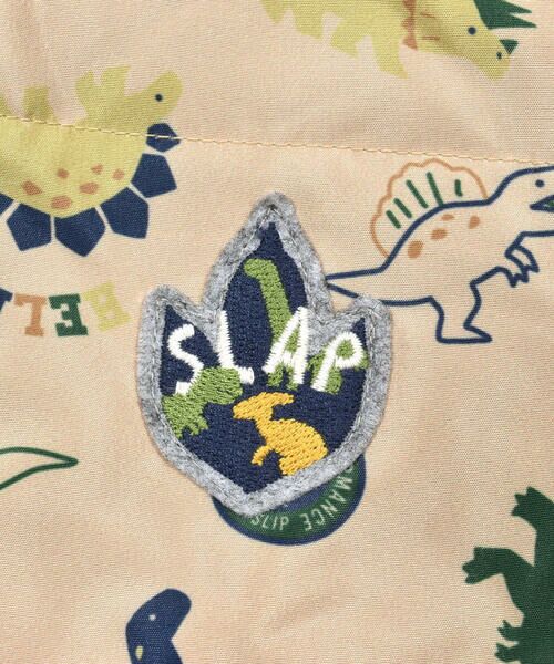 SLAP SLIP / スラップ スリップ テーラードジャケット | 恐竜総柄無地リバーシブルボアジャケット(80~130cm) | 詳細19