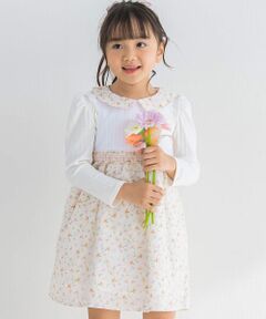 【お揃い】花柄レース切替ジャンパースカート(80~130cm)