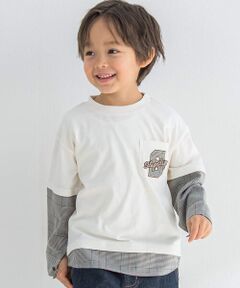 チェック柄レイヤード長袖Tシャツ(80~130cm)