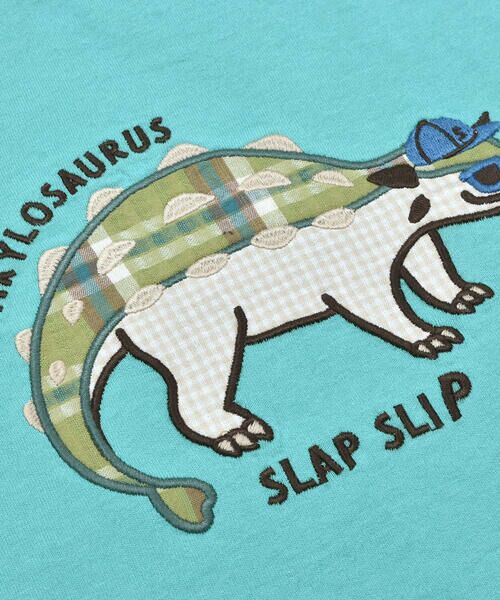 SLAP SLIP / スラップ スリップ Tシャツ | チェック柄恐竜パッチ刺しゅう長袖Tシャツ(80~130cm) | 詳細17
