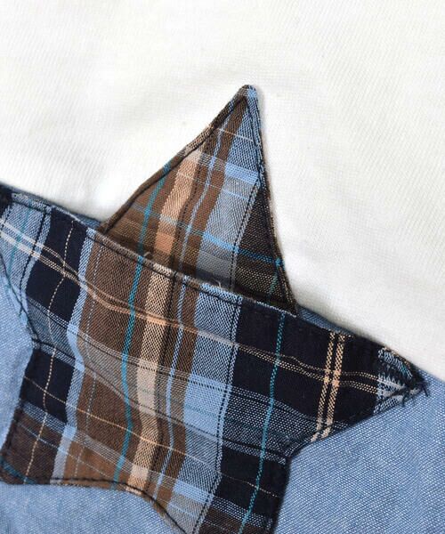 SLAP SLIP / スラップ スリップ Tシャツ | 星ポケット配色チェック柄切り替え長袖Tシャツ(80~130cm) | 詳細6