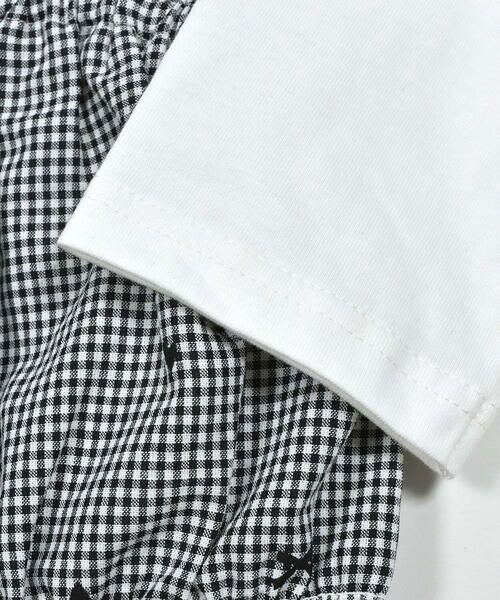 SLAP SLIP / スラップ スリップ Tシャツ | 【お揃い】ギンガムチェックストライプ柄ビスチェドッキング7分袖Tシャツ(80~140cm) | 詳細10
