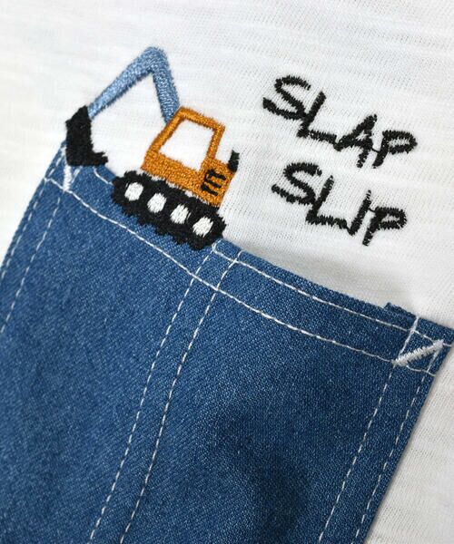 SLAP SLIP / スラップ スリップ Tシャツ | デニムポケット付きラグランスリーブ7分袖Tシャツ(80~130cm) | 詳細10
