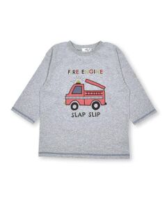 消防車パッチ刺しゅう7分袖Tシャツ(80~130cm)