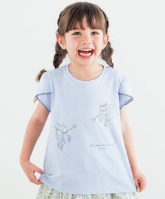 チュールリボンウサギ妖精モチーフ半袖Tシャツ(80~140cm)