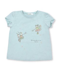 チュールリボンウサギ妖精モチーフ半袖Tシャツ(80~140cm)