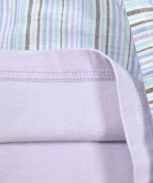 SLAP SLIP / スラップ スリップ Tシャツ | 【お揃い】フロントリボンチェックストライプ柄切り替え半袖Tシャツ(80~130cm) | 詳細18