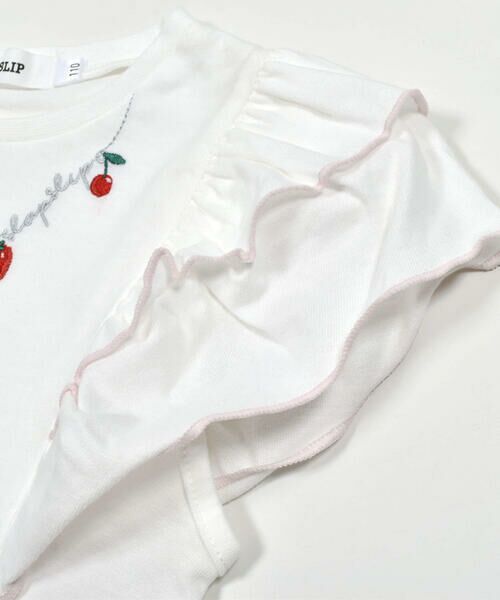 SLAP SLIP / スラップ スリップ Tシャツ | イチゴレモンネックレス風刺しゅう袖フリルTシャツ(80~140cm) | 詳細6